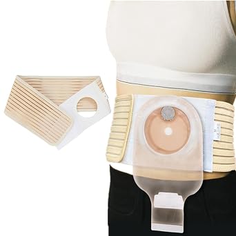 Men Or Women Ostomy Belt Breathable Ostomy Hernia Support Belt Abdominal Stoma Binder Brace Abdomen Band Stoma Support for Colostomy Patients to Prevent Parastomal Hernia Stoma Opening M