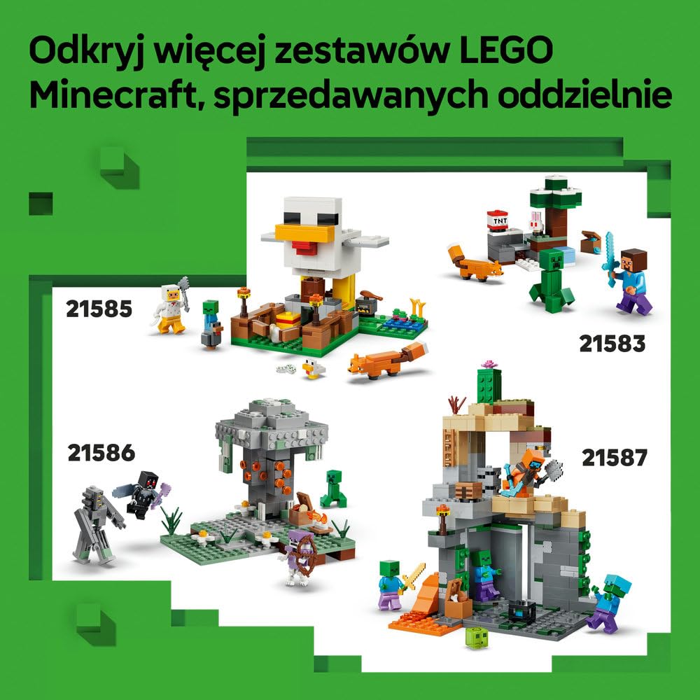 LEGO Minecraft Podróż przez portal Netheru i Kresu, zabawka konstrukcyjna dla dzieci z Endermanem i dwoma portalami, pomysł na prezent na urodziny dla 7-latka i gamingowa ozdoba do pokoju 21584
