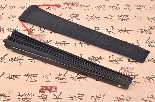 Miniatura 5 de Ventilador de mano plegable con bambú para mujeres y hombres, ventilador de mano chino japonés de bambú para festivales, danza, regalo, actuación,