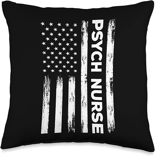 American Psych Nurse USA Flag Throw Pillow