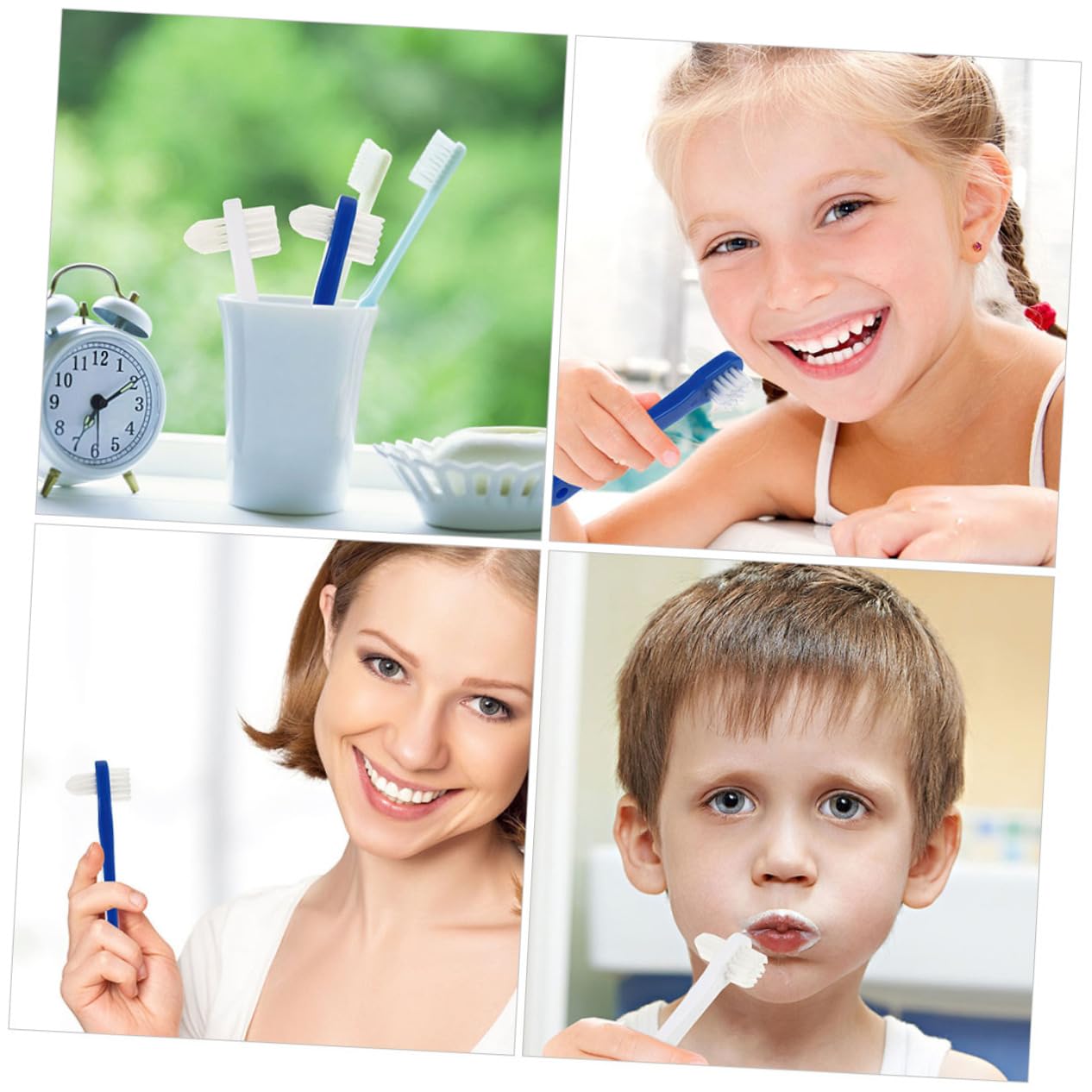Healeved 5 Set Di Spazzolini Da Denti A Tre Lati Per Adulti Setole Morbide Pulisci-denti Portatile Per La Dei Denti Falsa 4 Pezzi*5
