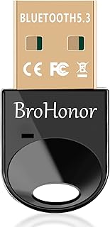 Bluetooth Adapter for PC, Bluetooth 5.3+EDR USB Dongle, Bluetooth Receiver Transmitter for Wireless Keyboard, Mouse, Speaker, Headset, Support Windows 11/10/8.1, Plug and Play No Driver Required