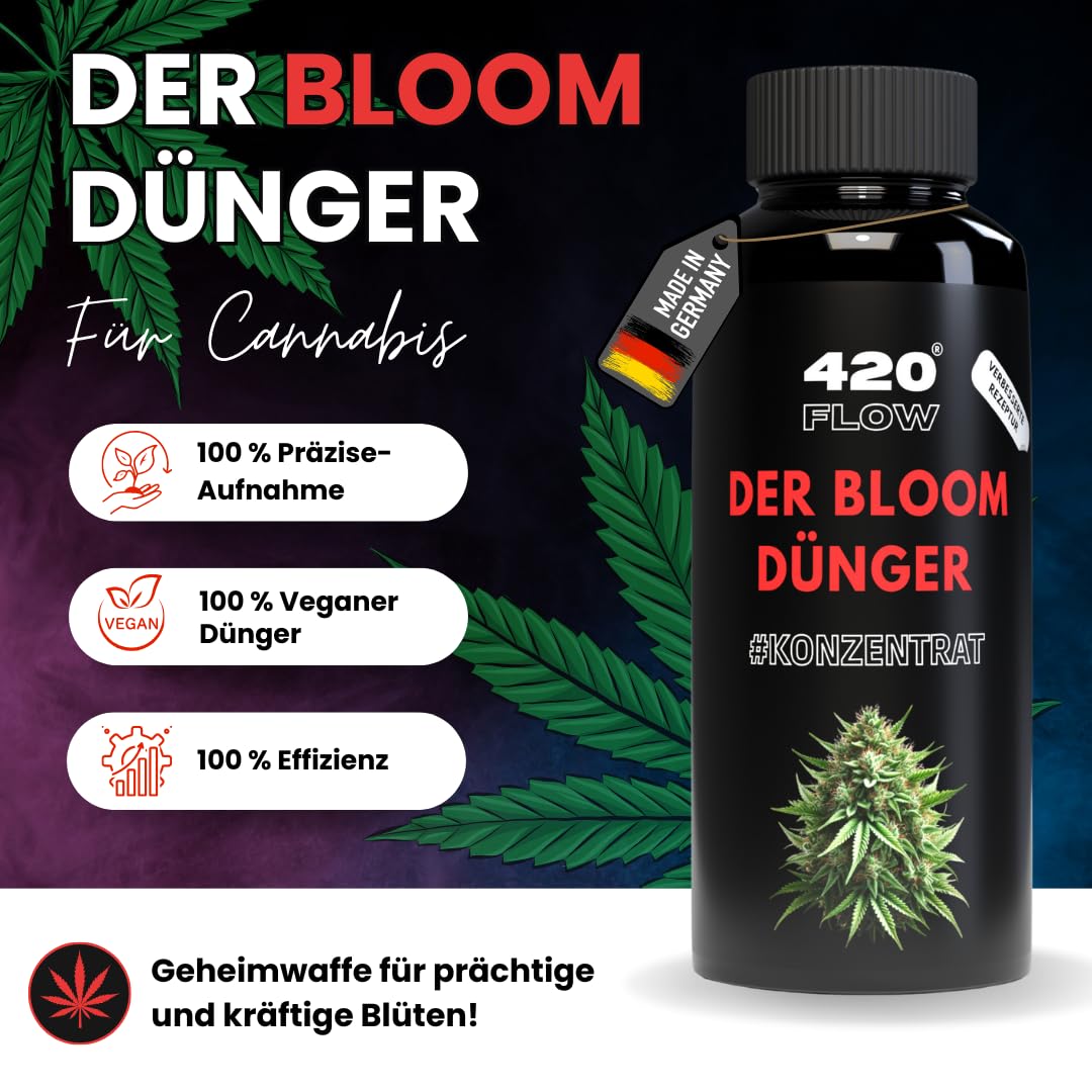 Cannabis Bloom Dünger – Stärkt & fördert prächtige Blüten – Einfache Anwendung für spektakuläre Ergebnisse (1000ml)