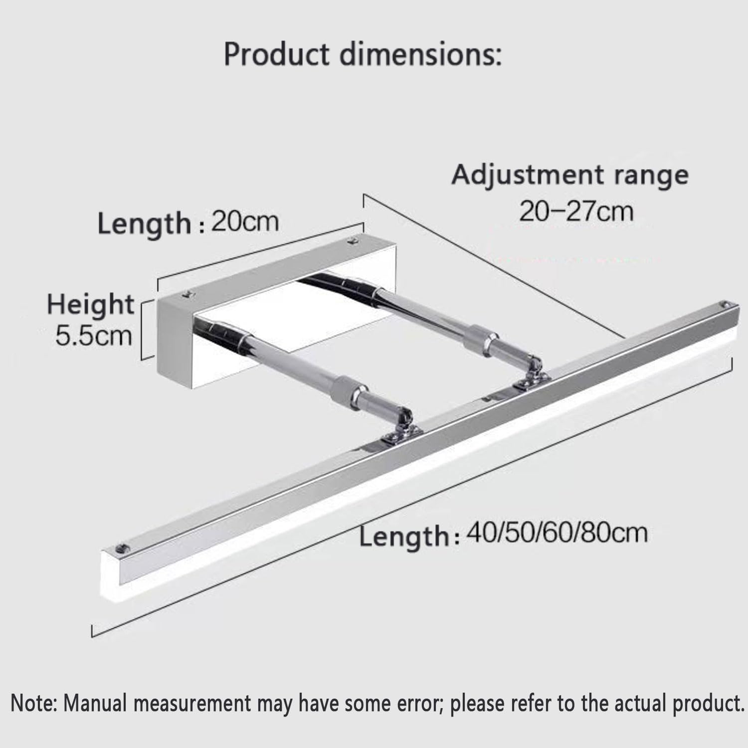 Wewnętrzna lampa ścienna LED 180°Obrotowa lampa łazienkowa 3000K/4000K/6000K Nowoczesne kinkiety ścienne LED Przemysłowa lampa łazienkowa do sypialni Salon Kuchnia Korytarz
