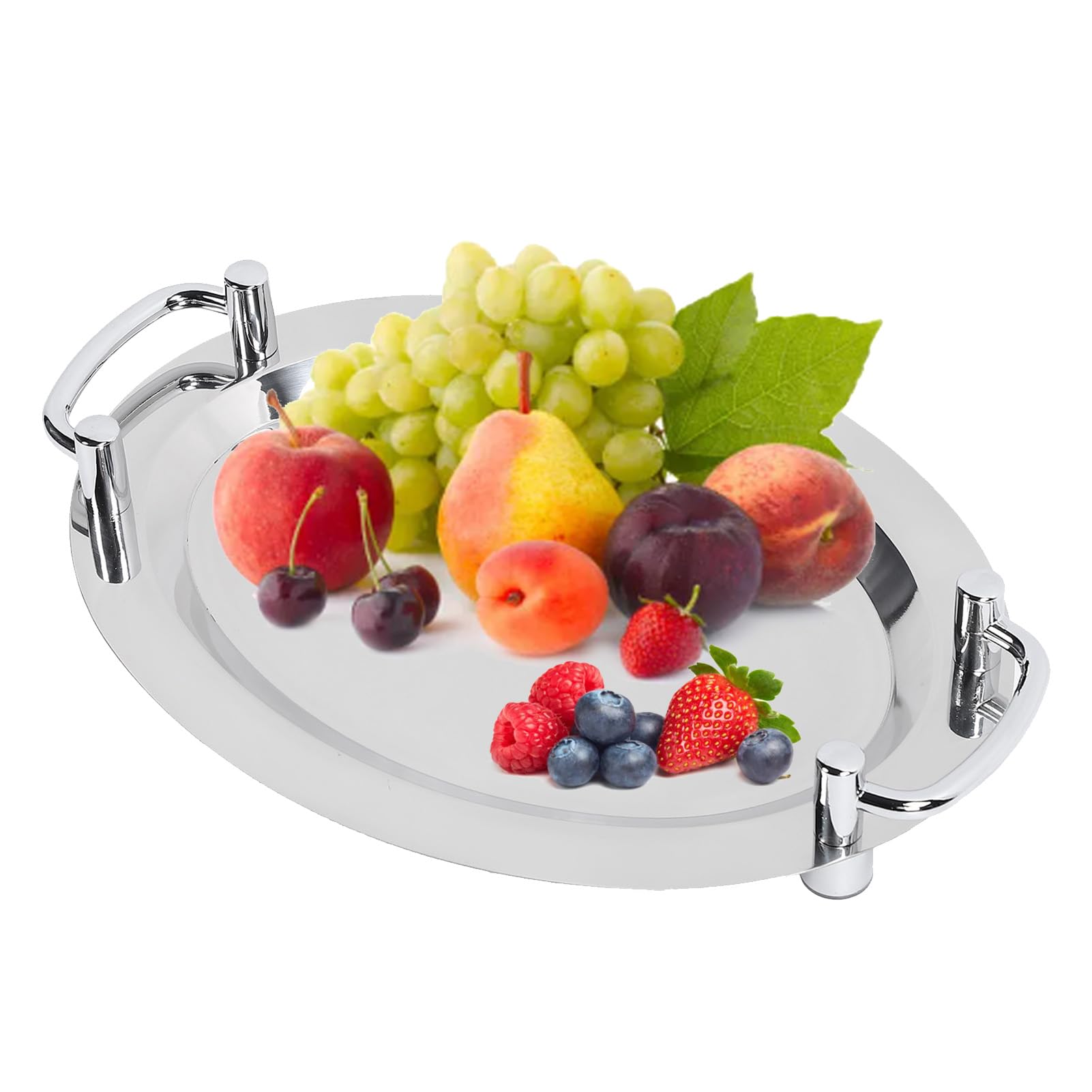 Generic Plato de Buffet de Acero Inoxidable Bandeja de Servicio con Acabado de Espejo Duradero y para Hotel Restaurante Boda Acero Inoxidable 304 1 Unidad Recepción de Boda (Forma de Huevo (Longitud