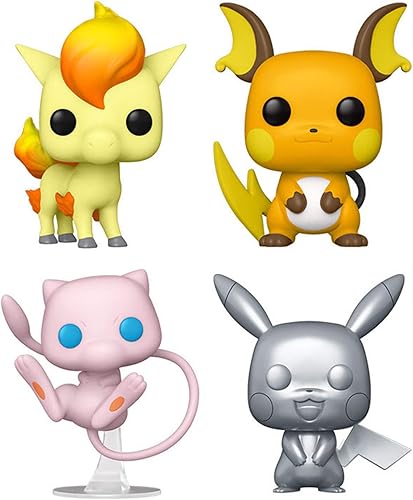 Funko Pop! Pokemon Set de 4: Ponyta, Raichu, Mew y Silver Pikachu