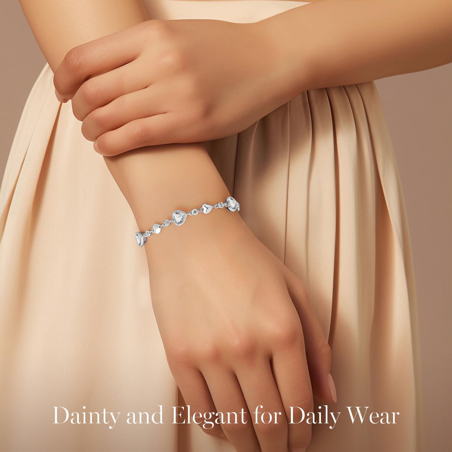 LOUISA SECRET Birthstone Bracelets for Women, 925 Sterling Silver or Brass Plated with Rose Gold Charm Link Bracelets Birthday Anniversary Christmas Gift for Women Wife Mom Girlfriend Lady - Image 2