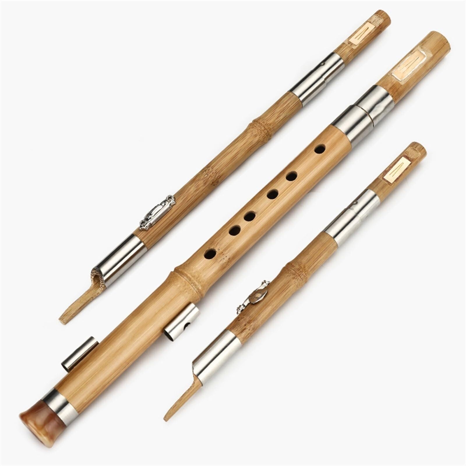 Flauta Hulusi bambú B plano/C llave Hulusi instrumento de viento tradicional chino estudiante principiantes entrada con estuche profesional(B Flat)
