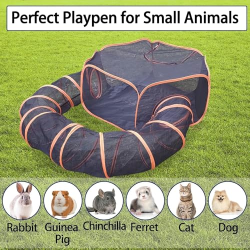Tunnel périphérique pour petits animaux avec enclos extérieur pliable