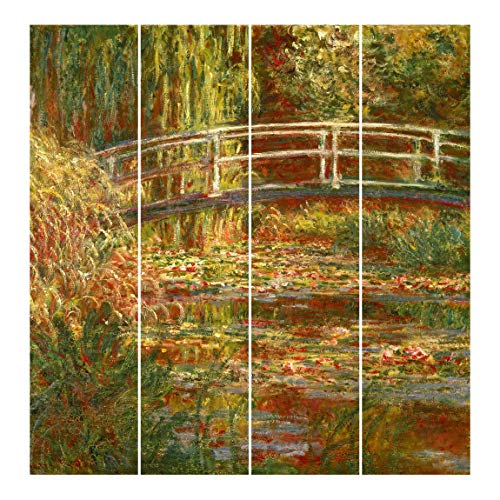 Bilderwelten Cortinas deslizables - C. Monet 4 Paneles japoneses Montaje para Techo 250x240cm