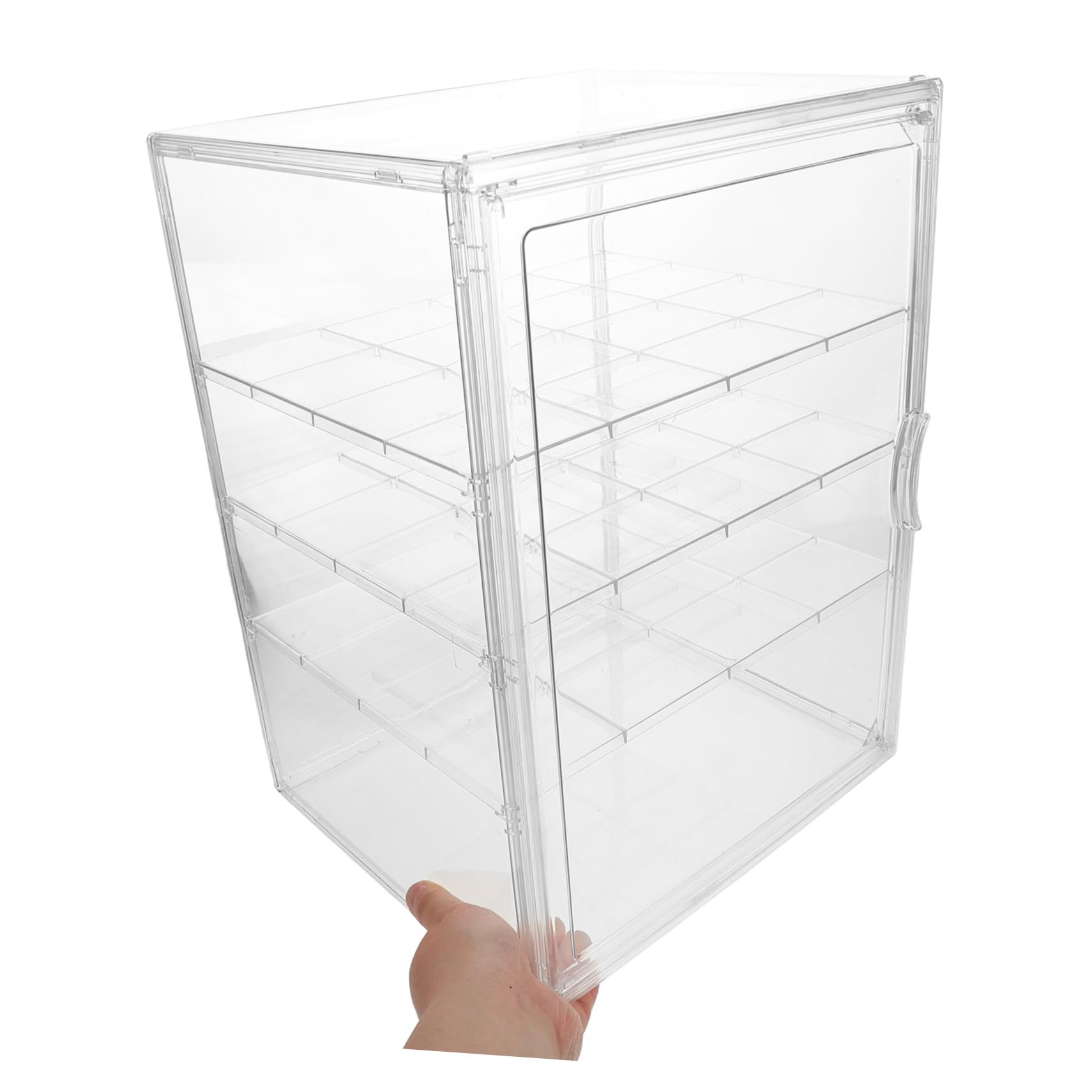 Ciieeo Vetrina per Prodotti da Forno Trasparente 4 Livelli, Ripiani Regolabili e Design Smontabile in Pet per Protezione Dalla Polvere in Cucina o Panetteria