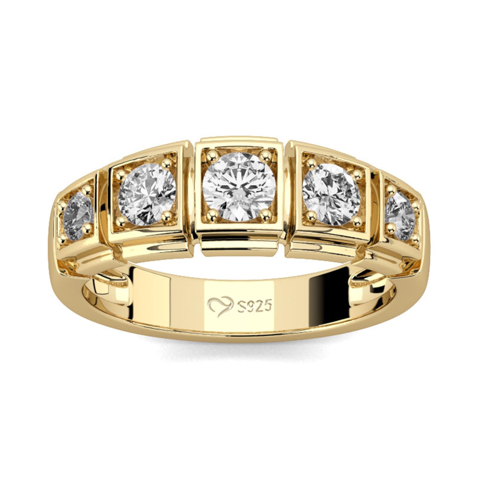 Jeulia Anello Oro Donna Argento 925 Fidanzamento Fede Diamanti Anelli Promise Fedi Anulare Anello Eternity per, Anniversario, Natale, San Valentino,Compleanno