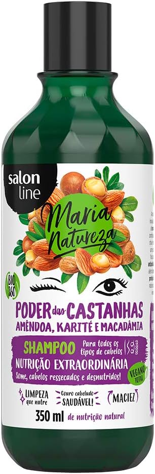 Shampoo Maria Natureza Castanhas Salon Line 350ml — Melhor Nutrição para os Fios