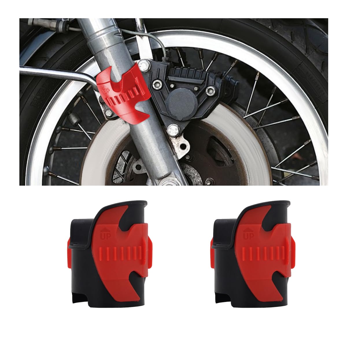 2PCS Motorcycle Fork Seal Cleaner Tool, Fork Seal Cleaner Fits 45-55mm Seal Mate Oil Level, Universal Cleaning Shock Repairing Absorber Tool, Dirt Bike Motorcycle Accessories (Red)