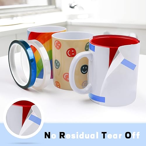 Vista 37 de HTVRONT Cinta resistente al calor - 2 rollos de cinta de transferencia de calor de 0.394 in x 108.3 ft, cinta de sublimación sin residuos de cinta