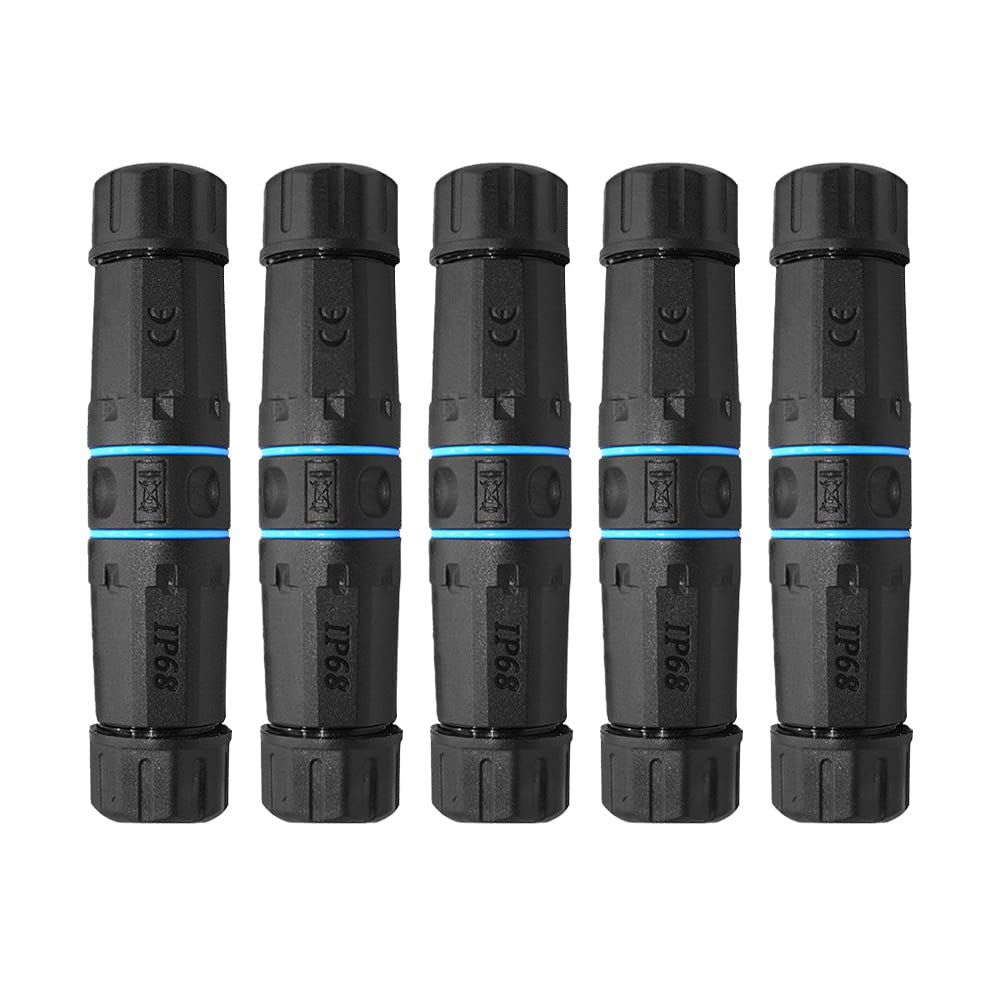 Lot de 5 connecteurs RJ45 étanches IP68 blindés (STP) Cat5/5e/6 Ethernet LAN à double tête pour l'extérieur