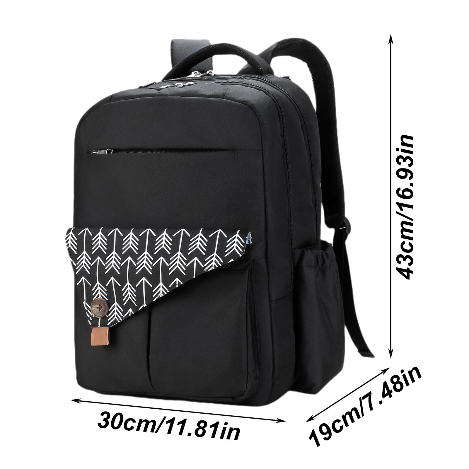 Borsa da viaggio per diaper per bagagli, borsa a tracolla, ampia capacità, doppio strato, impermeabile e multifunzione, con porta di ricarica, poliestere, 16,93 x 11,81 x 7,48 pollici per mamme