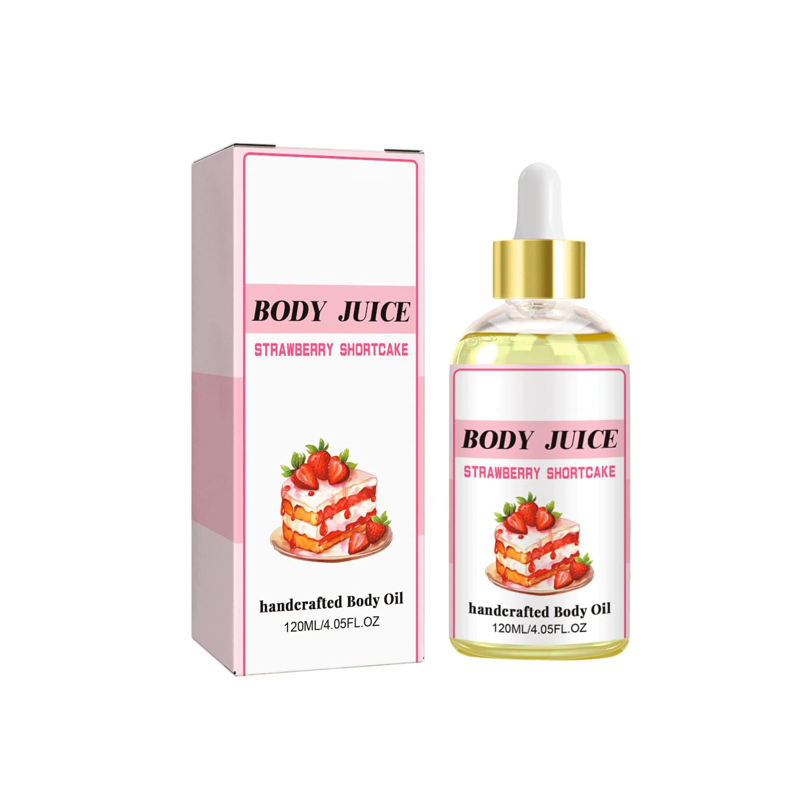 Handcrafted Body Oil,Stranberay Shortcake Oil,Scented Body Oil for Moisturizing Skin for All Skin Types