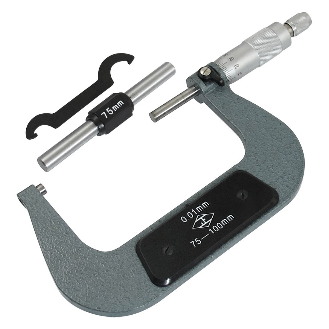 Aexit Outil de mesure de calibre d'extérieur pour micromètre de calibre 0,01 mm de calibre 75-100 mm, gris ardoise (8d45f8b3fbf904473a75515f39877969)
