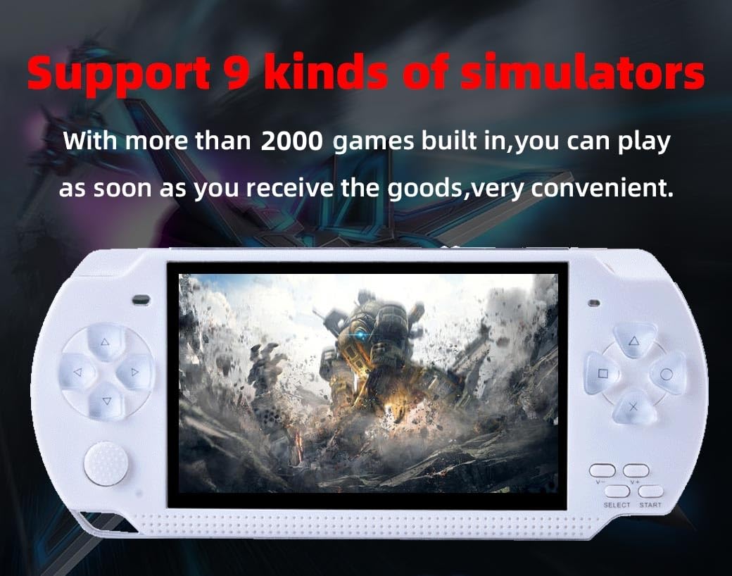 HLF Consola de videojuegos de 4.3 pulgadas, 8 GB integrados, 2000 juegos clásicos Retrp para múltiples simuladores, el juego puede guardar múltiples progresos de vídeo/música/libro electrónico,