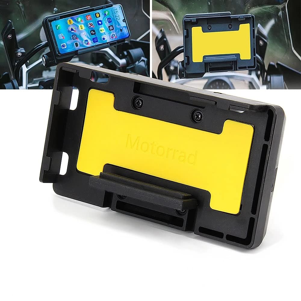 Cargador inalámbrico de la motocicleta Soporte de navegación del teléfono móvil de carga rápida para BMW R1200GS R1250GS ADV S1000XR F850GS F750GS F650GS F700GS Puerto USB GPS (amarillo)