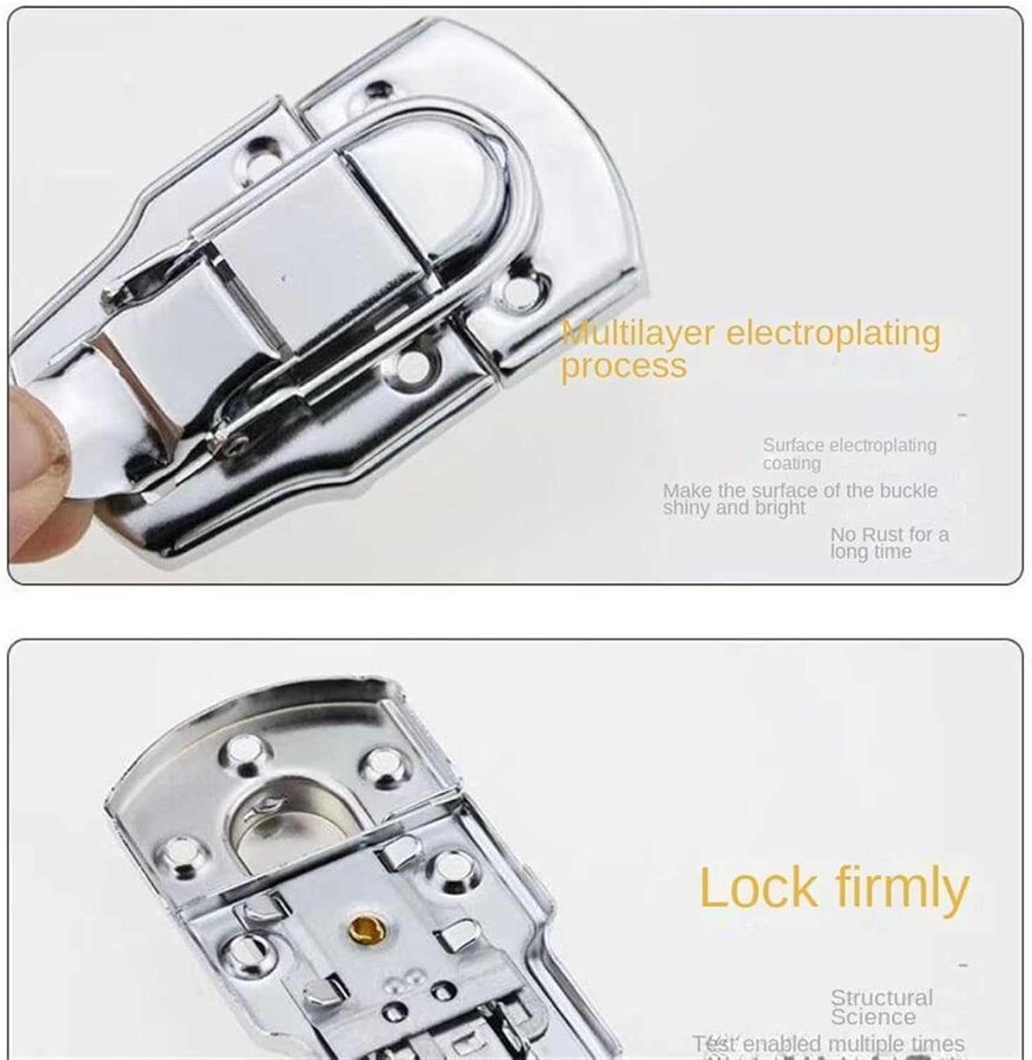Cabinet Boxes Spring Loaded Latch Catch Toggle Hasp Mild Steel Hasp for Sliding Door Simple Window Hardware Tool Box Lock 1Pcs(A05)