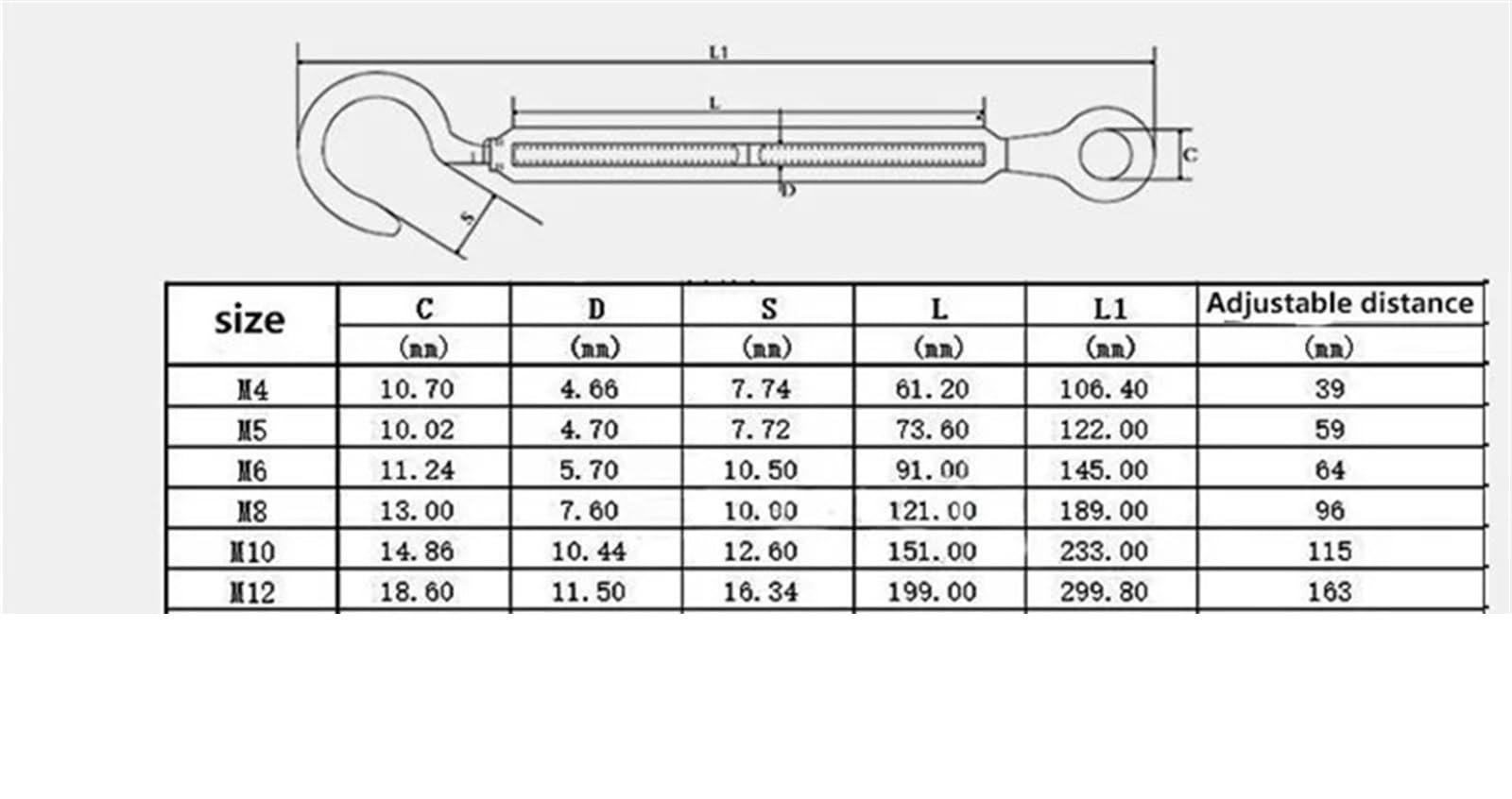 Tensor de alambre acero inoxidable 304