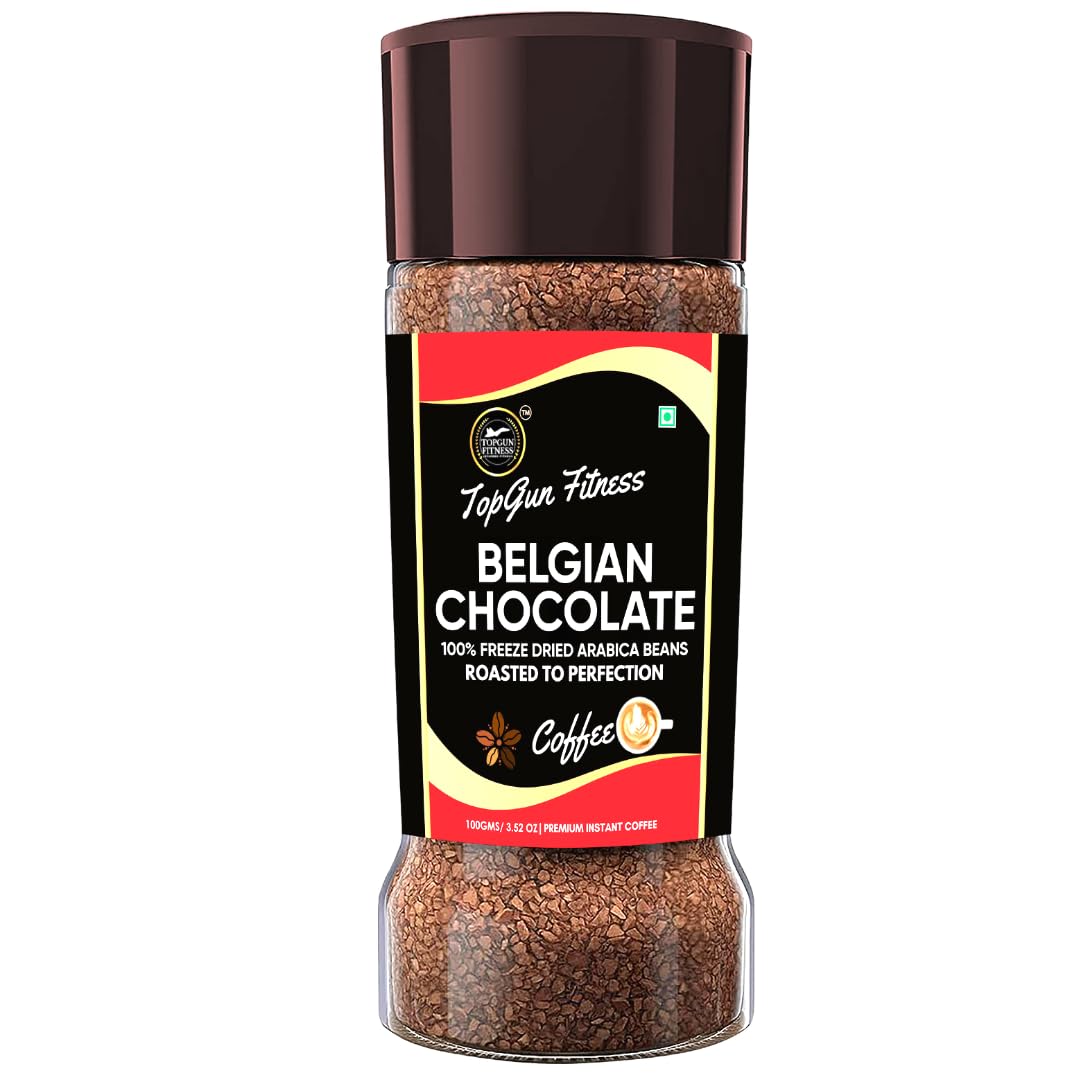 Topgun Fitness Instant Coffee /100% Freeze Dried Arabica Coffee/Dark Roasted Delicacy with Intricate Flavor Notes for the Perfect Cup of Liquid Bliss| 100 g|Flavour- Belgian Chocolate (B0CHVXT97C) Amazon Price History, Amazon Price Tracker