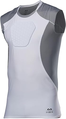 McDavid HEX - Camiseta acolchada de compresión, protector de pecho, corazónesternón, para béisbol, fútbol, lacrosse y porteros, tallas para jóvenes