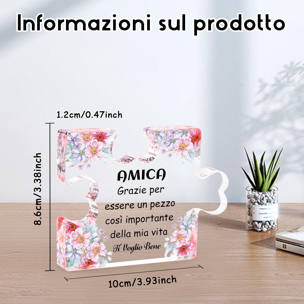 Targa Regalo Per Migliore Amica In Acrilico, Con Scritta Best Friends, Dimensioni 9,5x8,2 Cm, Regalo Di Compleanno O Natale