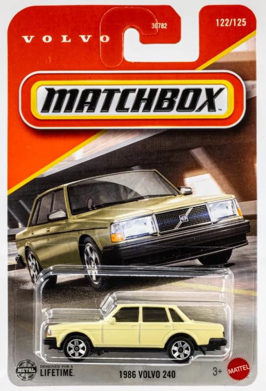 Matchbox 1986 Volvo 240 [Yellow] 122/125, 1:64 Scale Diecast Toy Vehicle