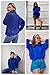 Dokotoo Women Winter Clothes Loose Solid Turtleneck High Neck Long Sleeve Cable Knit Chunky Sweaters Pullover Outerwear Blue S