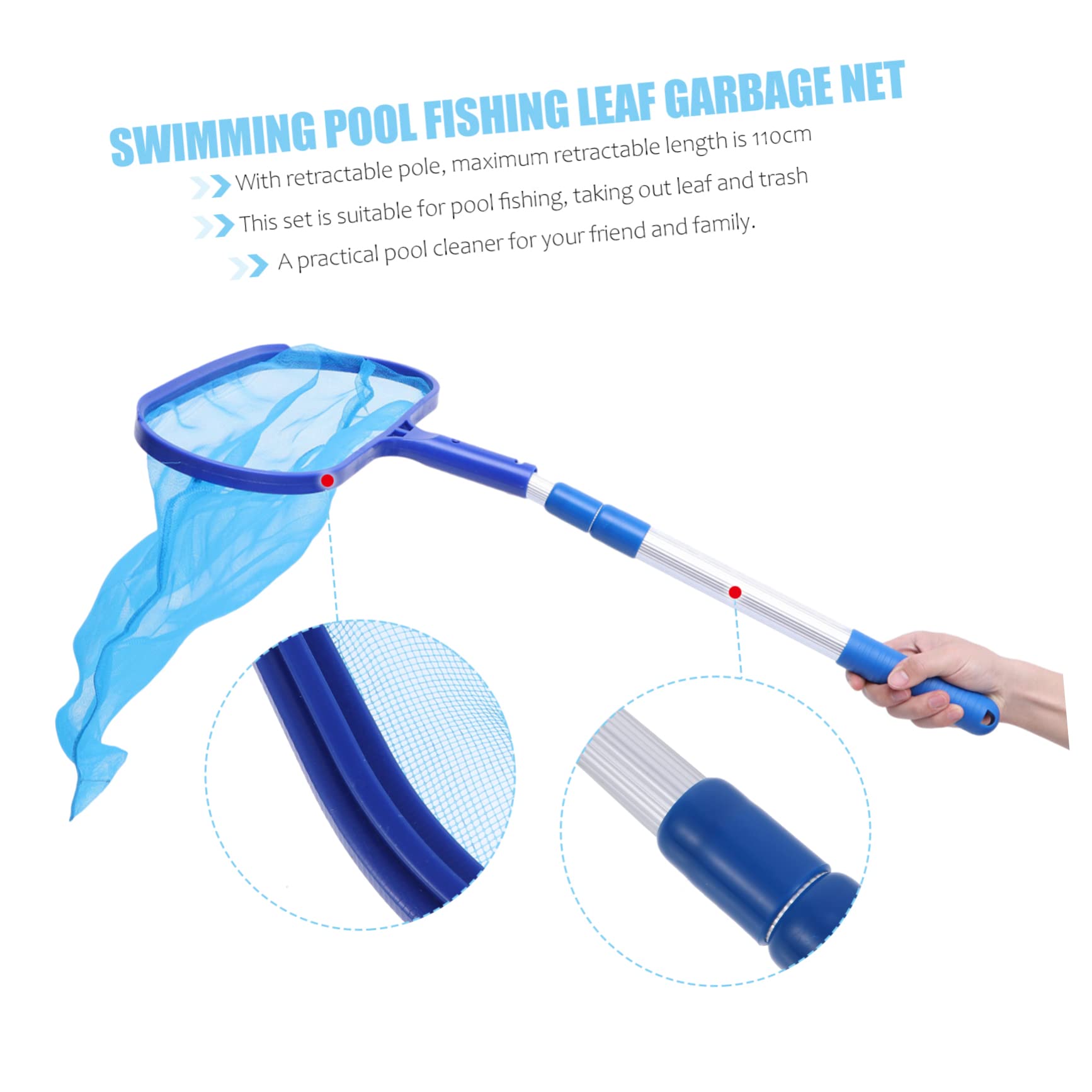 Toddmomy 2ensembles Épuisette De Nettoyage De Piscine avec Aluminium Skimmer pour Débris Déchets Flottants pour Et Spas