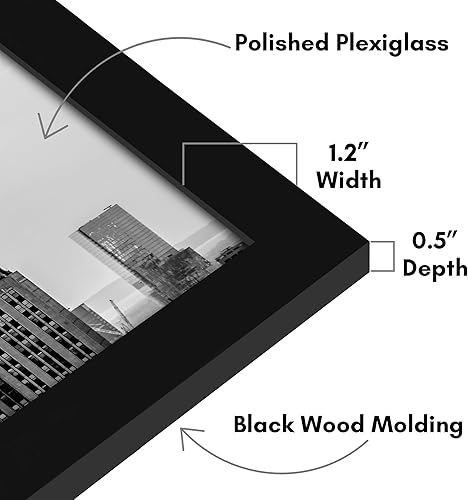 Miniatura 10 de Americanflat 21x34 Picture Frame in Black - Photo Frame with Engineered Wood Frame and Polished Plexiglass Cover - Horizontal and Vertical Formats