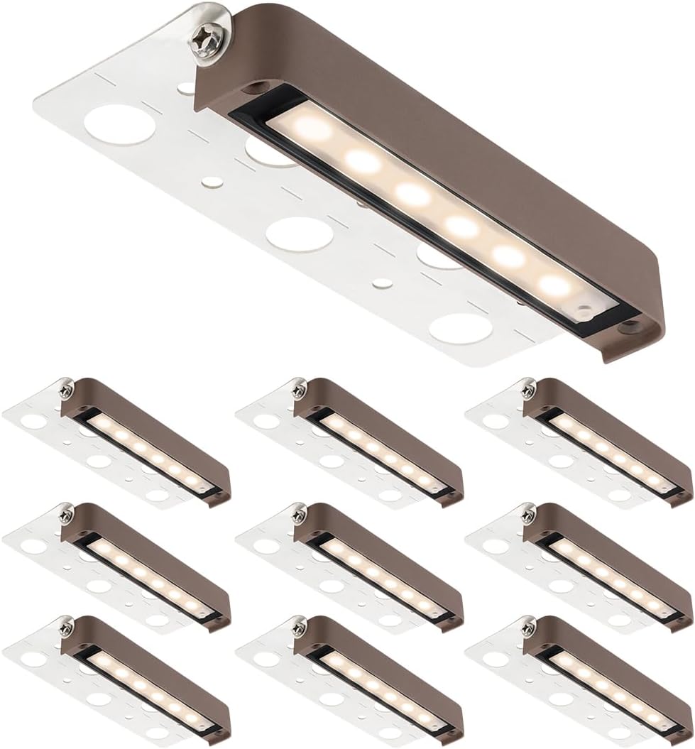 kadision 7” LED Retaining Wall Light, 12V Low Voltage Landscape Lighting, 4.5W 300lm 2700K/3000K/4000K/5000K/6500K Adjustable Outdoor Step Lights, 10-Pack