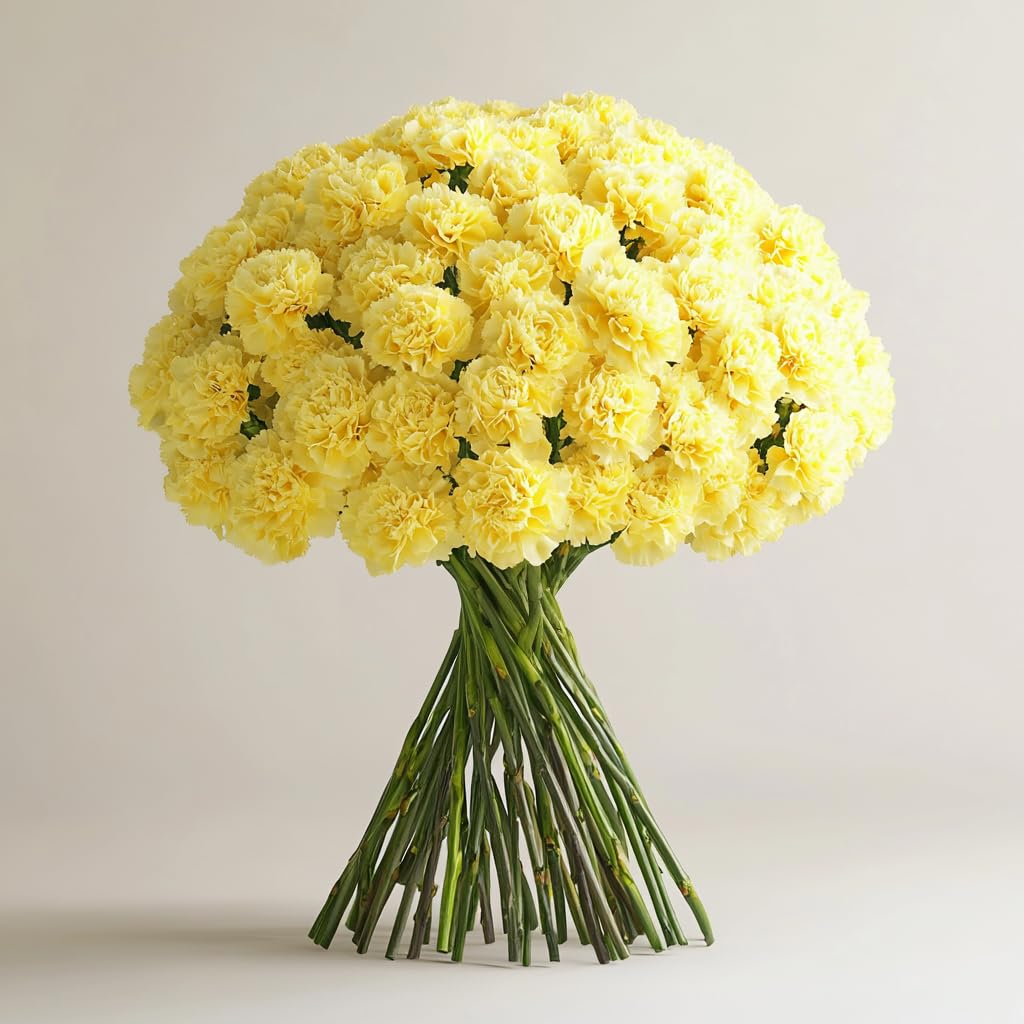 Amazon.com : GlobalRose 100 Yellow Carnation Flowers - Responsibly