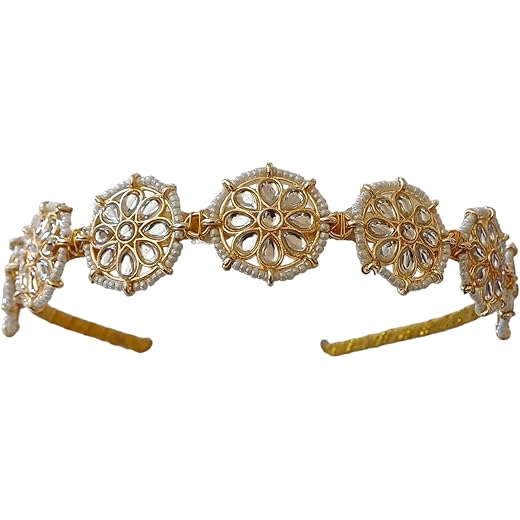 Floral Kundan Mathapatti Hairband