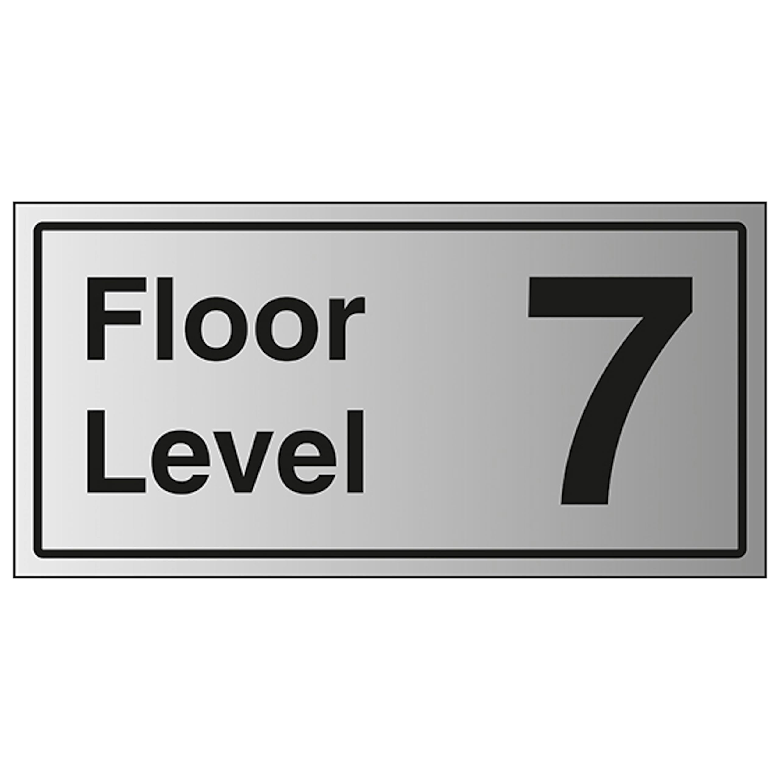 V Safety Floor Level 7 300 x 150 mm - 1.6mm Aluminium Effect Rigid Plastic Safety Sign