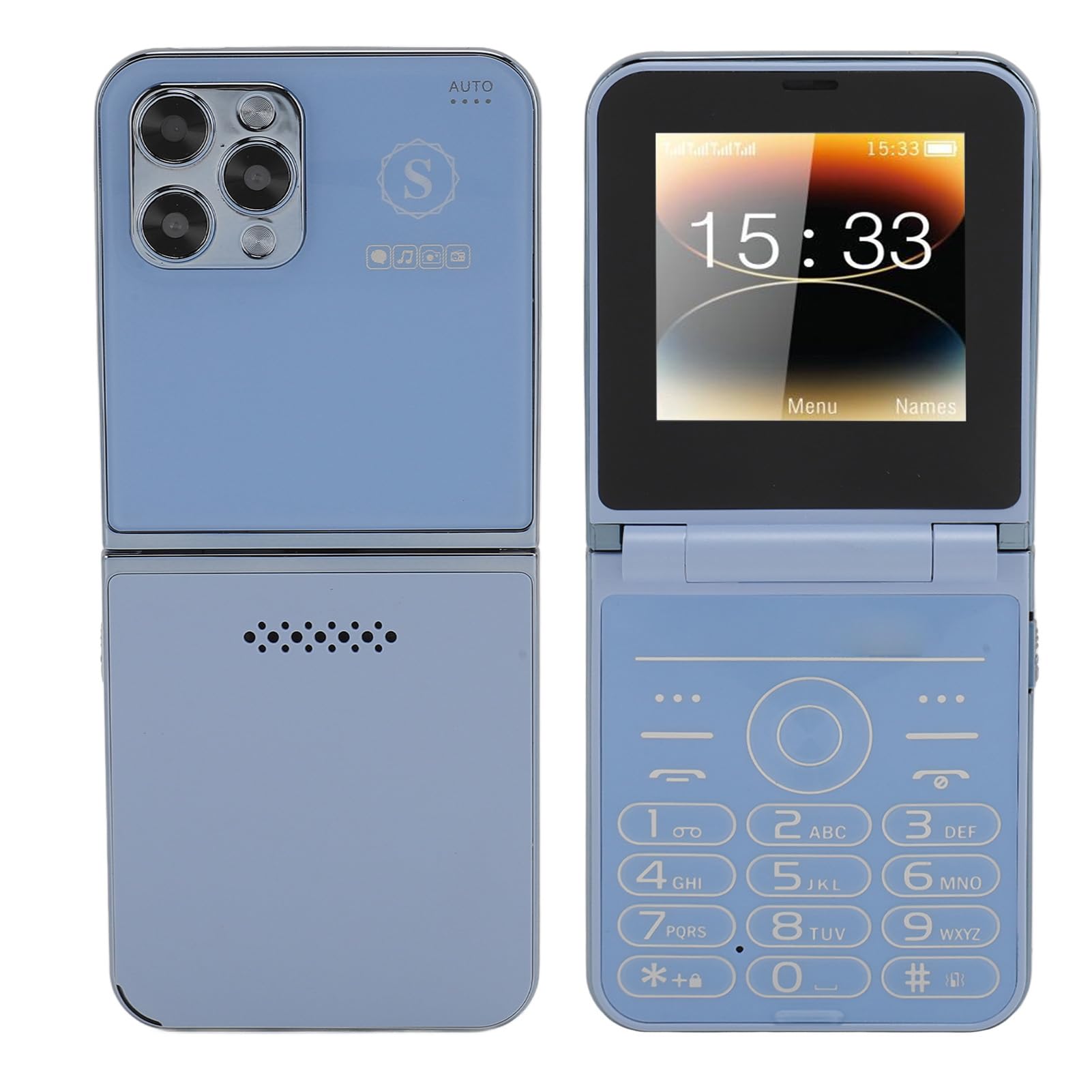 PUSOKEI Teléfono Móvil Flip 2G para Personas Mayores, Teléfono Móvil con Pantalla 2,6 Grande y Sonido Fuerte, Linterna L
