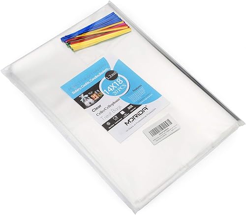 Miniatura 7 de MORIDA 20 bolsas de celofán de celofán de 14 x 18 pulgadas, transparentes y planas para envolver regalos, panadería, galletas, dulces, postres,