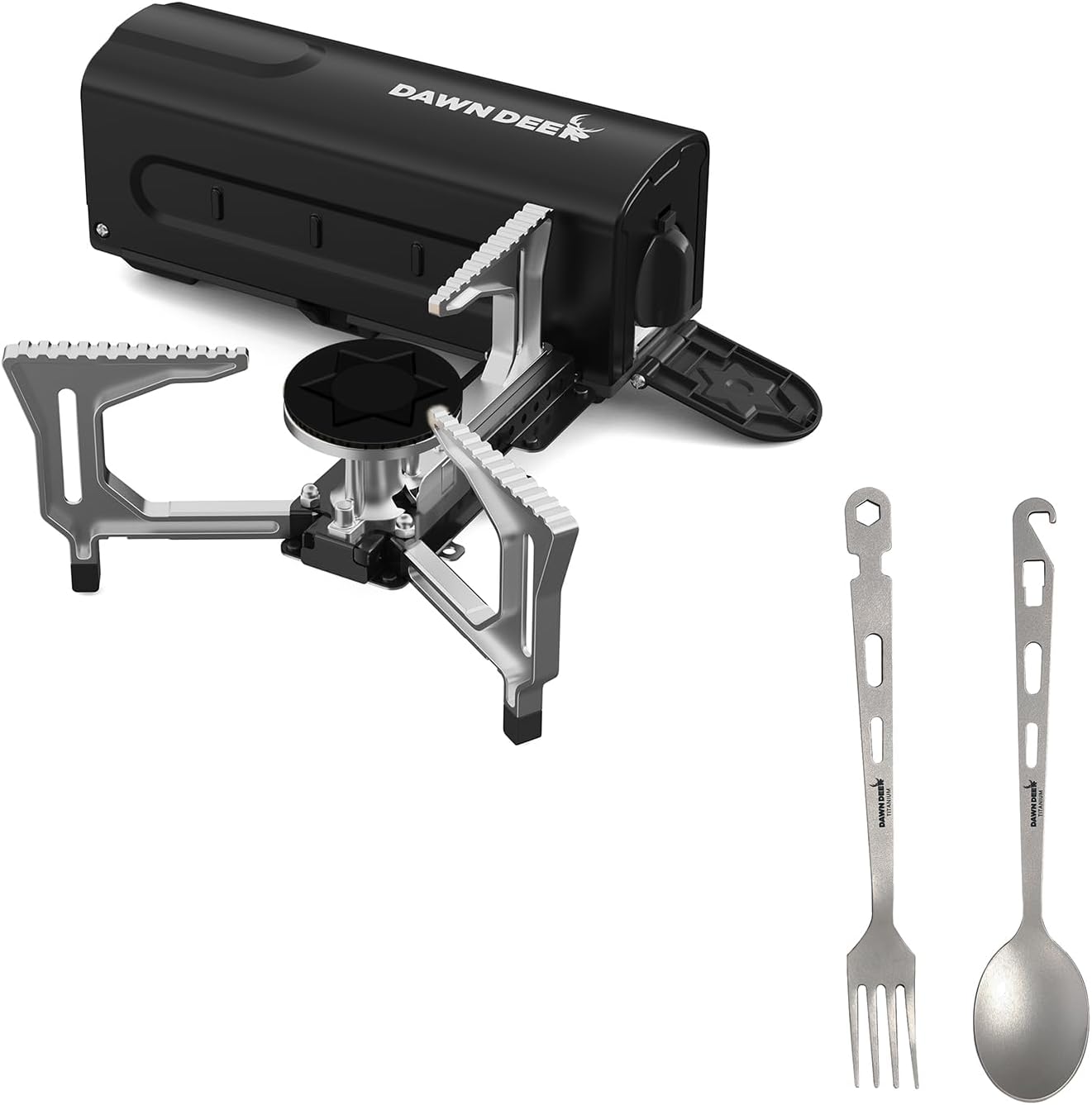 Foldable Stove and Titanium Spoon Fork