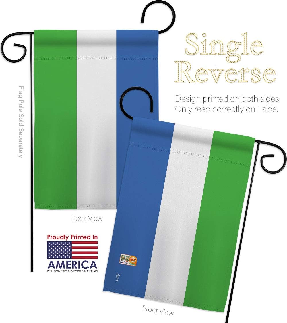 Sierra Leone Garden Flag Set Wall Holder Regional Nationality Nation International World Country Particular Area Small Decorative Gift Yard House Banner Made In USA 13 X 18.5