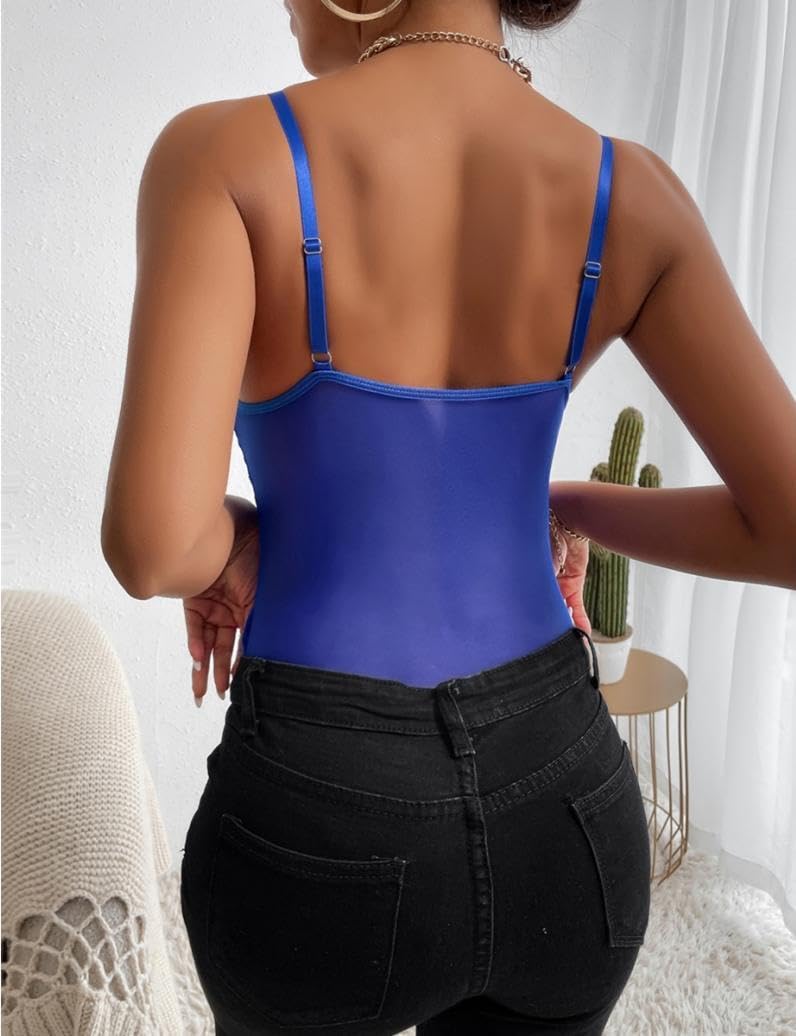 Body damskie seksowne koronkowe body w kwiaty spaghetti pasek bez rękawów przezroczysty kombinezon z siateczki jednoczęściowy kombinezon jednoczęściowy podstawowy kombinezon Cami koszule wychodzą na