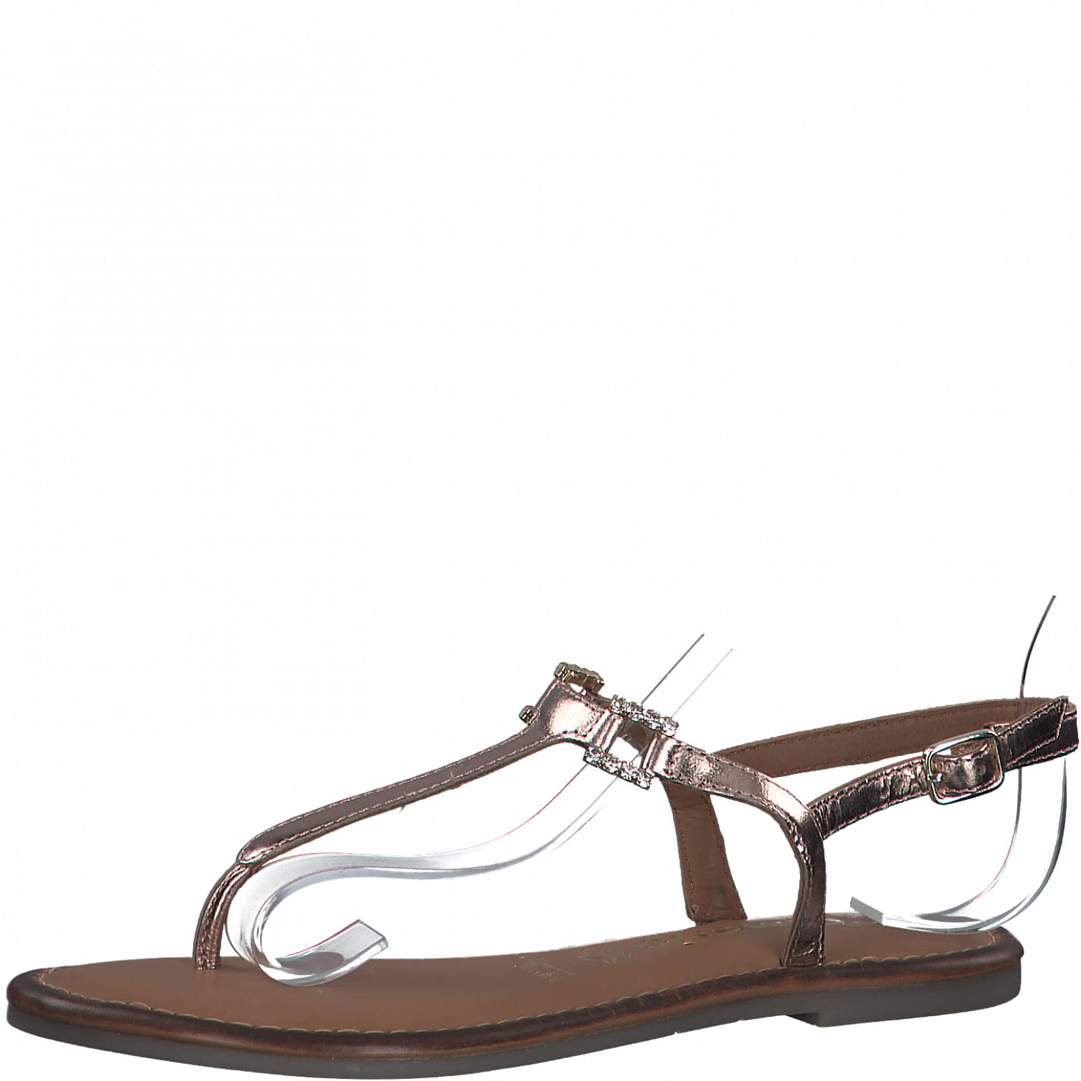 Tamaris Damen 1-1-28151-38, Flat Sandal, ROSE METALLIC,