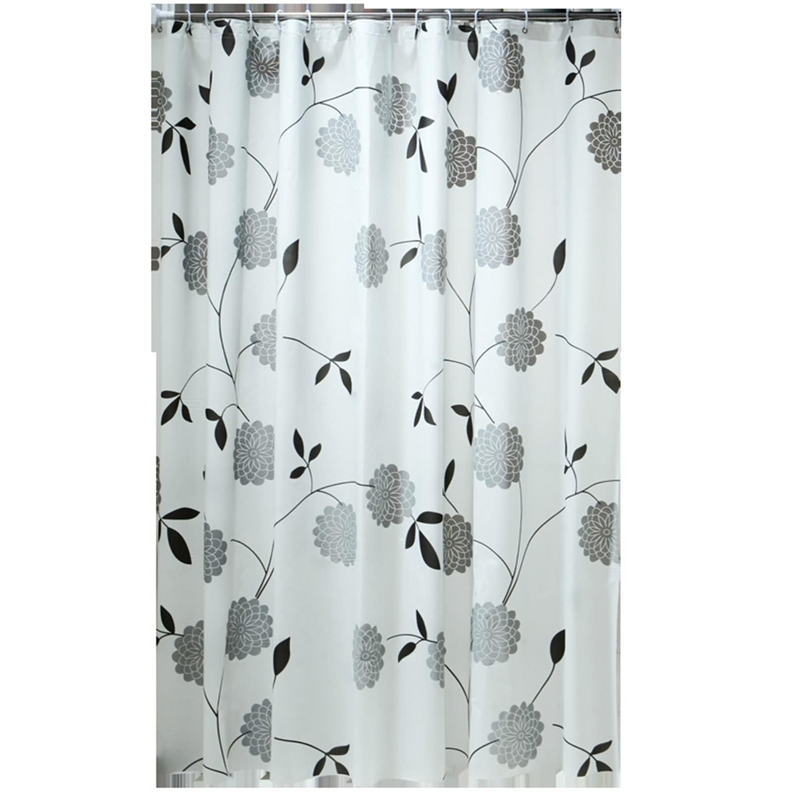 EIWAXU Duschvorhang 280x220cm - Nordisches Blumen Design Wasserdicht