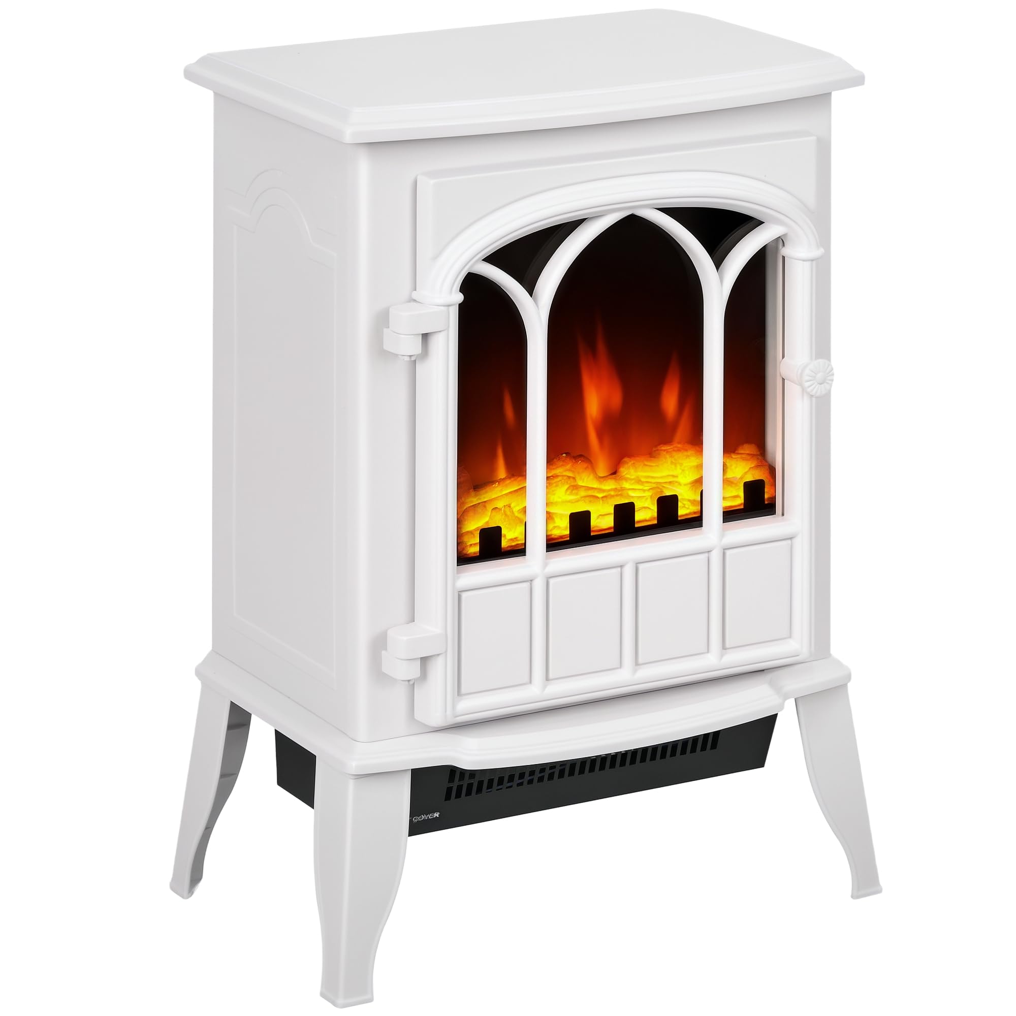 HOMCOM Freestanding Electric Fireplace LED Flame Effect 1000W/2000W White