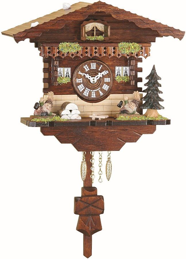 Trenkle Kuckulino Black Forest Clock Swiss House with Quartz Movement and Cuckoo Chime TU 2035 PQ
