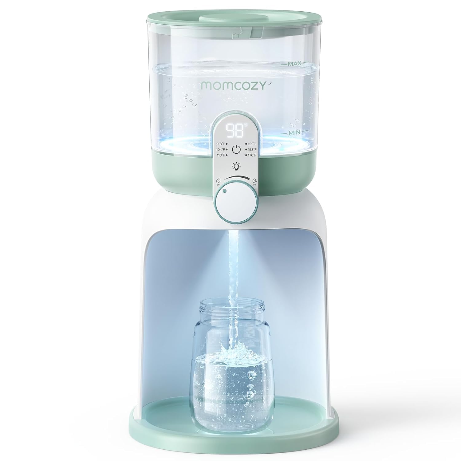 Momcozy Chauffe-Biberon, Double Veilleuse, 1685ml, 6 Températures, Précis | Instantané, Distributeur, Allaitement, Bébé, Nouveau-né, Nuit, Préparation lait, Réservoir, Compact, Cadeau, Hygiène, Voyage