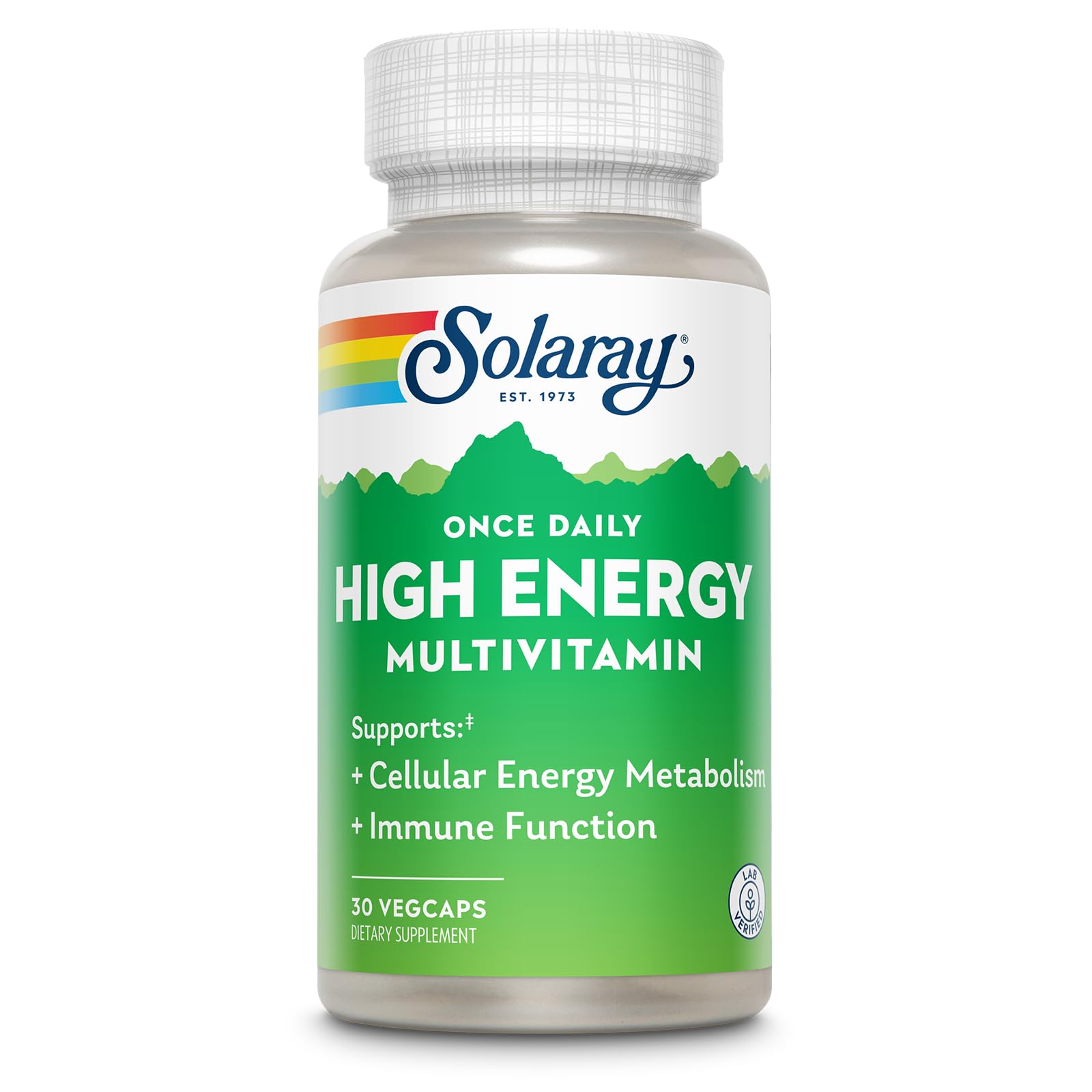 Once Daily High Energy Multivitamin for Women and Men – with Vitamin C, Vitamin D and Whole Food & Herb Base - Cellular Energy Metabolism & Immune Function Support – 30 Servings, 30 VegCap