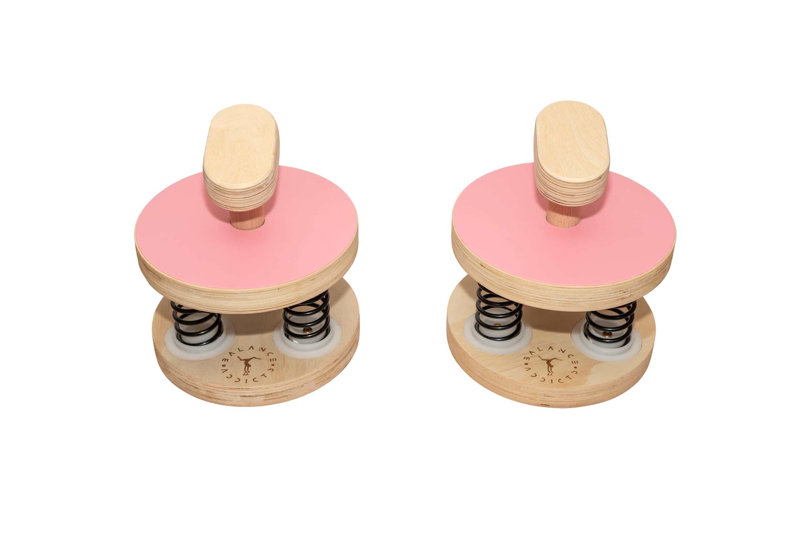 Balance Addicts Gymnastics Handstand Wobble Blocks | Pink | Acro Wobble Blocks | Sprung Balance Trainers for Handstand Practice, Gymnastics, Acrobatics & Calisthenics